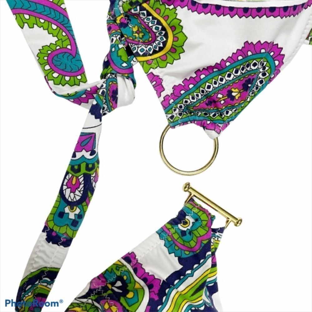 Abs Allen Schwartz Paisley Bikini Size 12, 8 - Picture 4 of 12